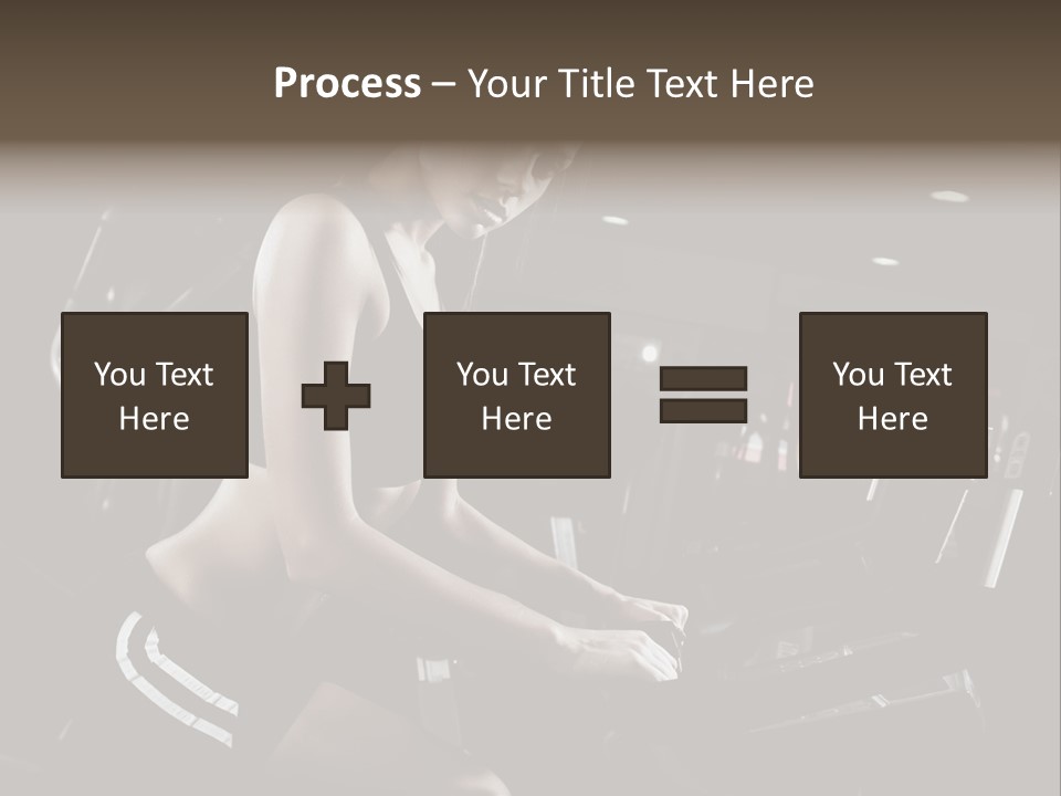 A Woman In A Bra Top Is On A Treadmill PowerPoint Template