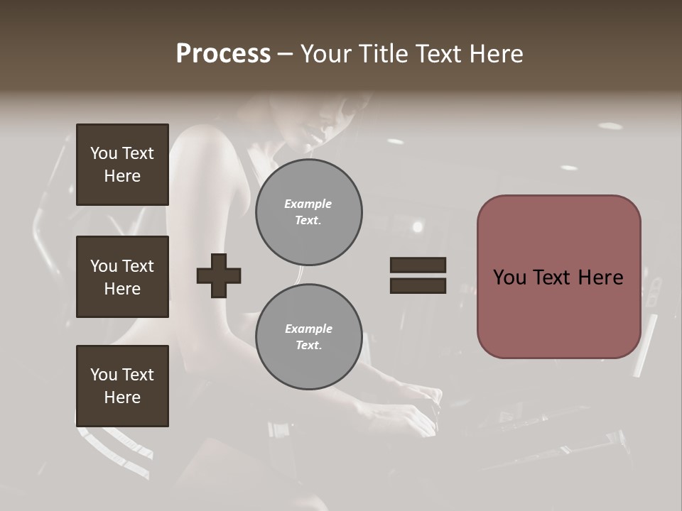 A Woman In A Bra Top Is On A Treadmill PowerPoint Template