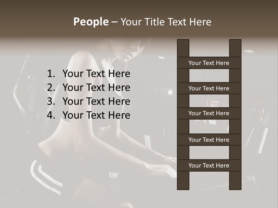 A Woman In A Bra Top Is On A Treadmill PowerPoint Template