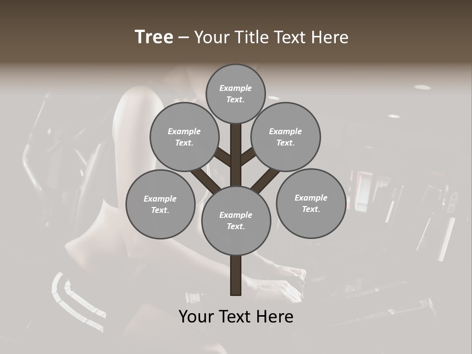 A Woman In A Bra Top Is On A Treadmill PowerPoint Template