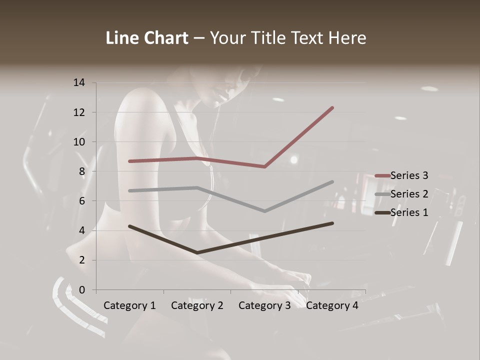 A Woman In A Bra Top Is On A Treadmill PowerPoint Template
