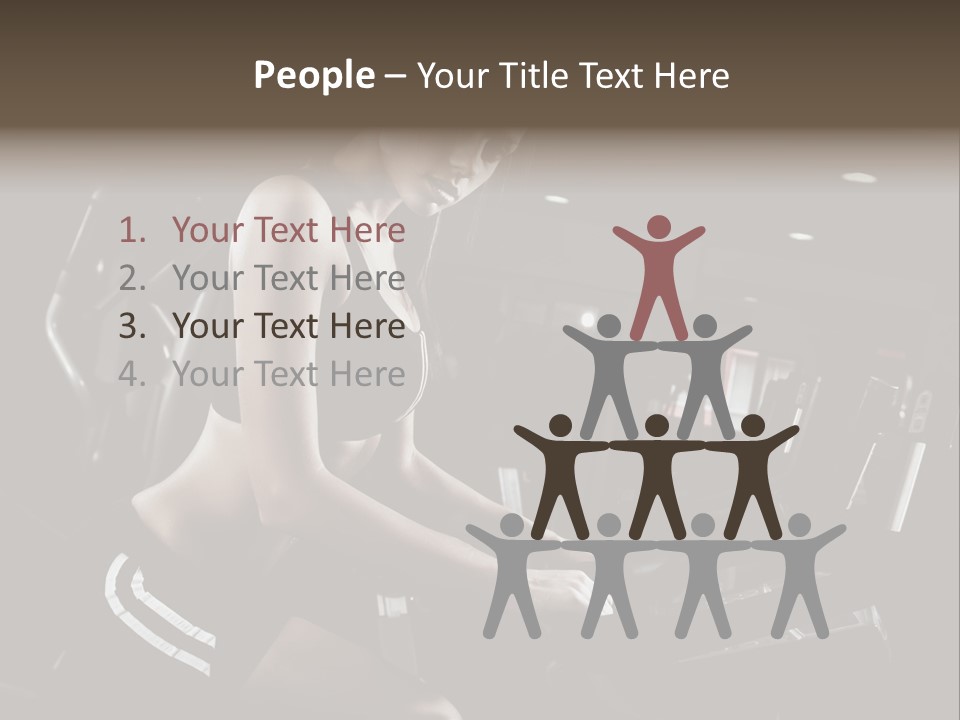 A Woman In A Bra Top Is On A Treadmill PowerPoint Template