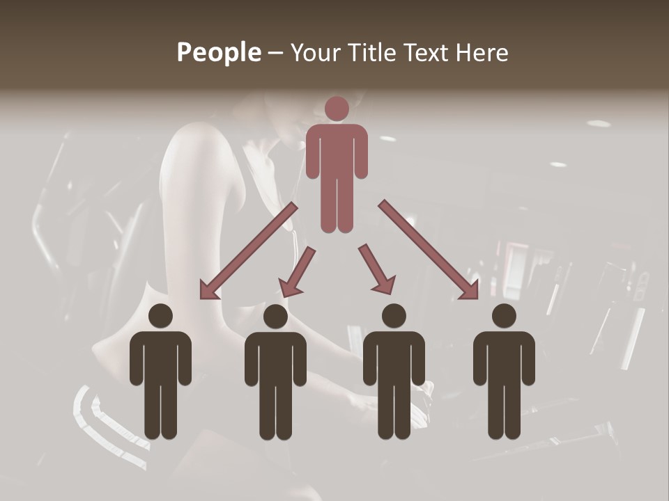 A Woman In A Bra Top Is On A Treadmill PowerPoint Template