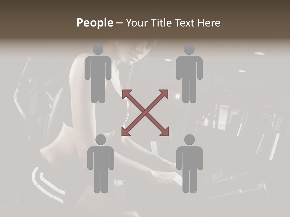 A Woman In A Bra Top Is On A Treadmill PowerPoint Template