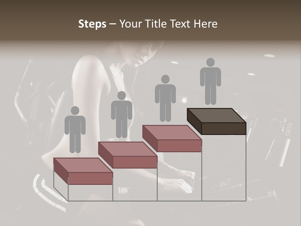 A Woman In A Bra Top Is On A Treadmill PowerPoint Template