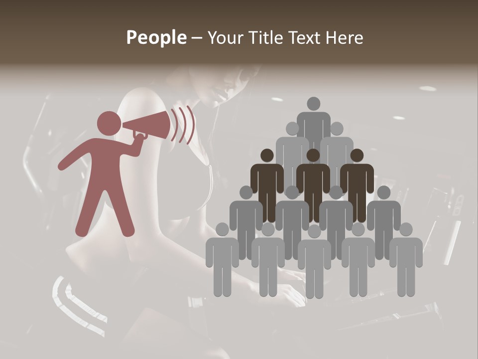 A Woman In A Bra Top Is On A Treadmill PowerPoint Template