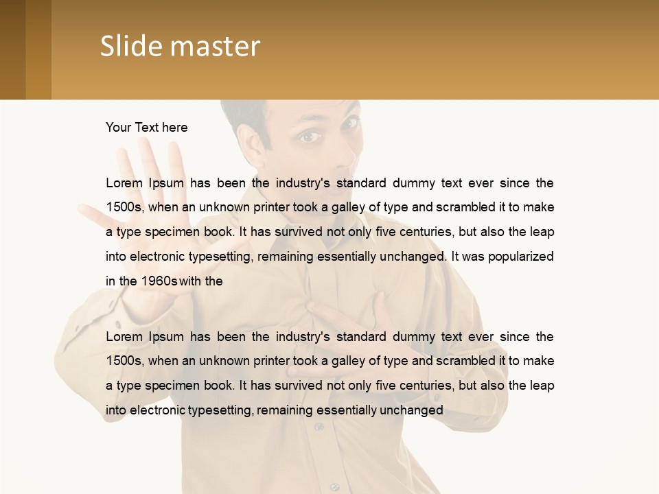 A Man Making A Stop Sign With His Hands PowerPoint Template