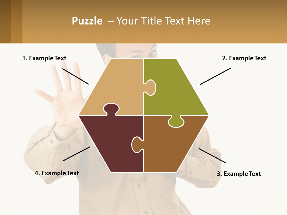 A Man Making A Stop Sign With His Hands PowerPoint Template