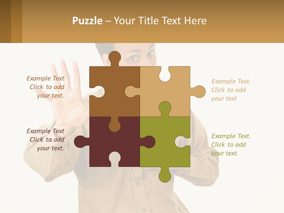 A Man Making A Stop Sign With His Hands PowerPoint Template