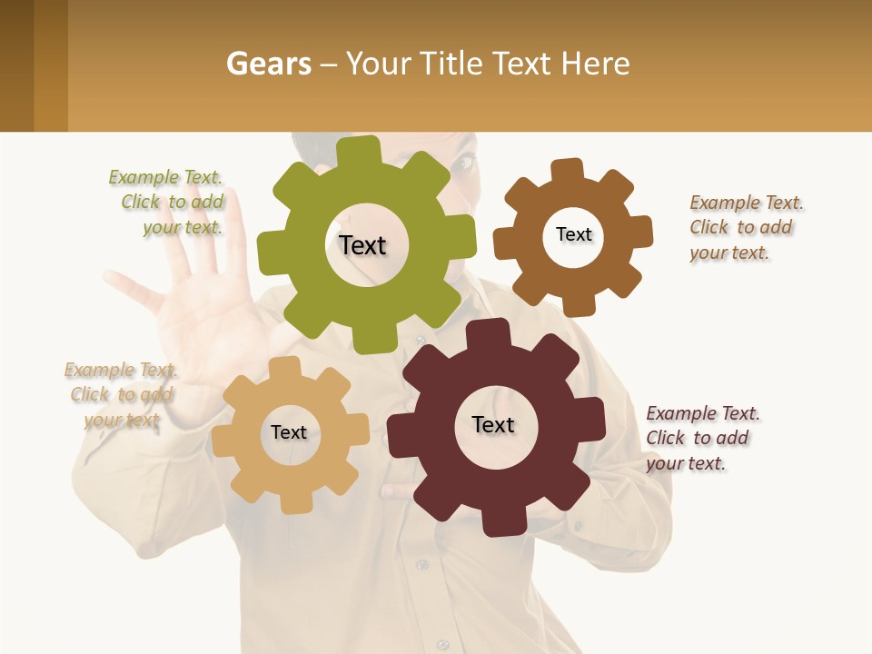 A Man Making A Stop Sign With His Hands PowerPoint Template