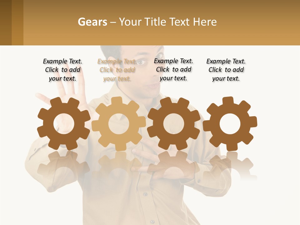 A Man Making A Stop Sign With His Hands PowerPoint Template