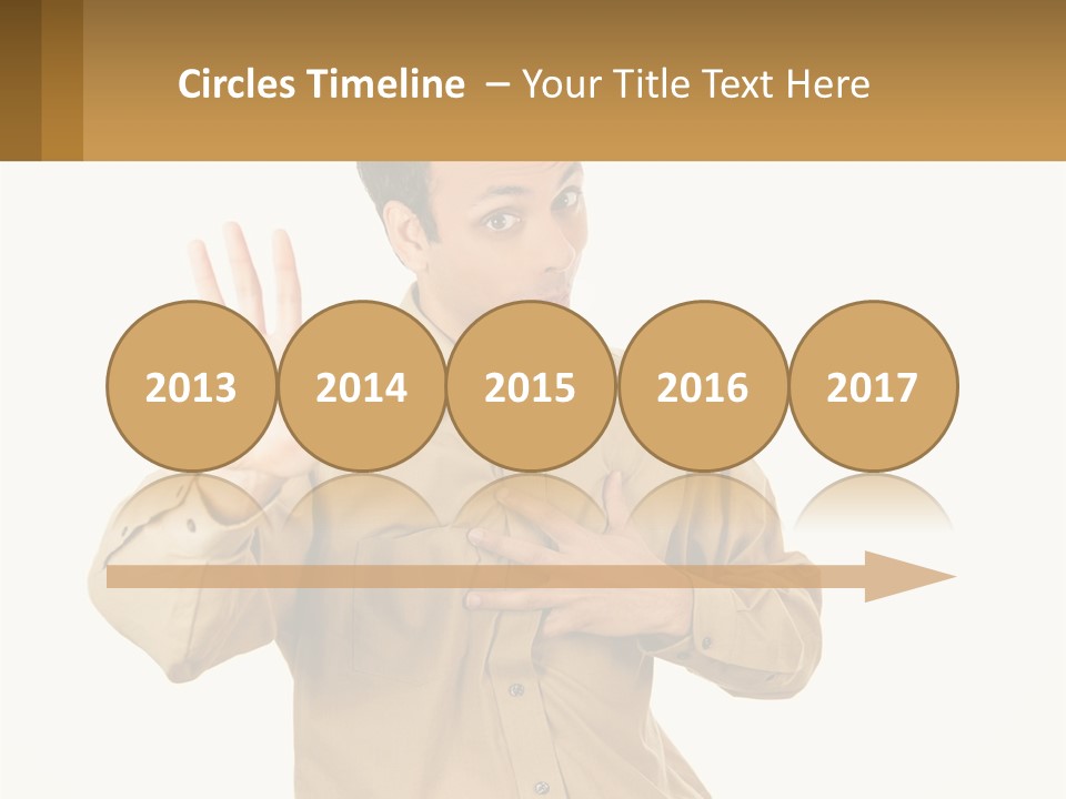 A Man Making A Stop Sign With His Hands PowerPoint Template