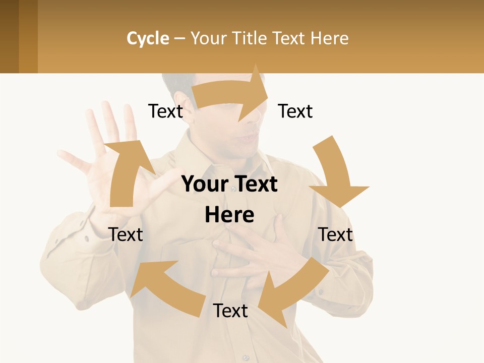A Man Making A Stop Sign With His Hands PowerPoint Template