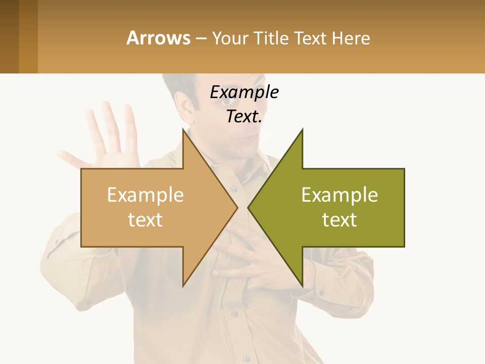 A Man Making A Stop Sign With His Hands PowerPoint Template