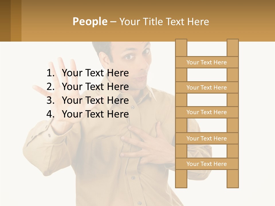 A Man Making A Stop Sign With His Hands PowerPoint Template