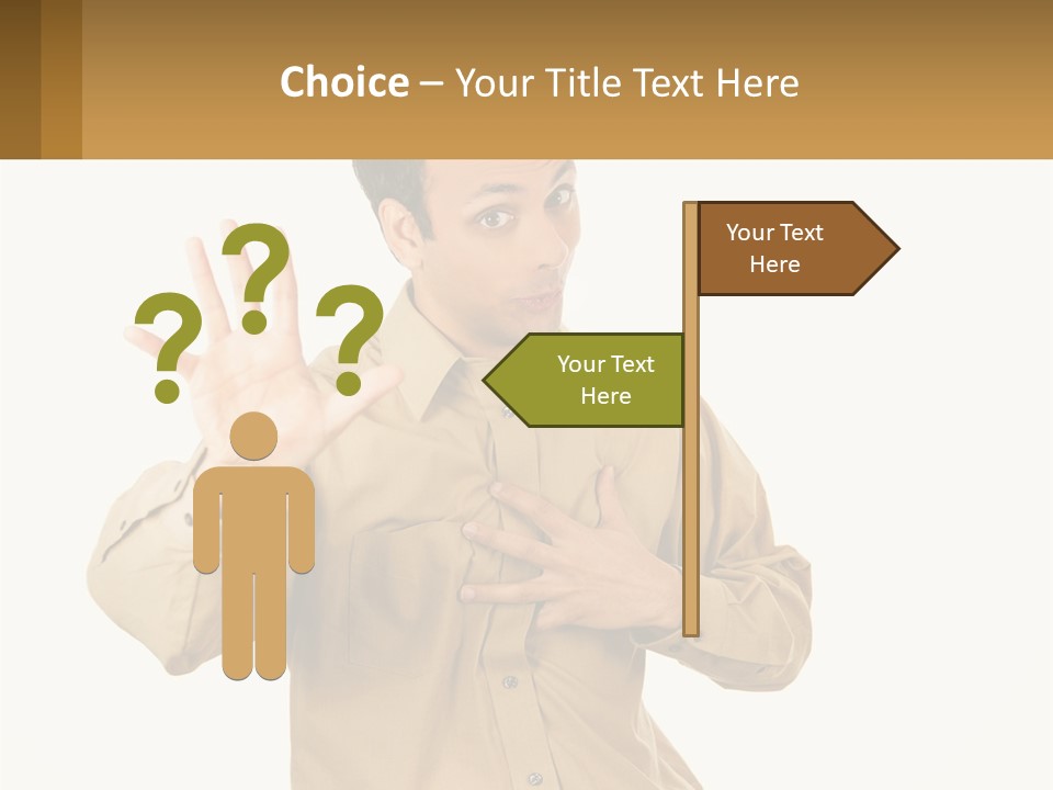 A Man Making A Stop Sign With His Hands PowerPoint Template