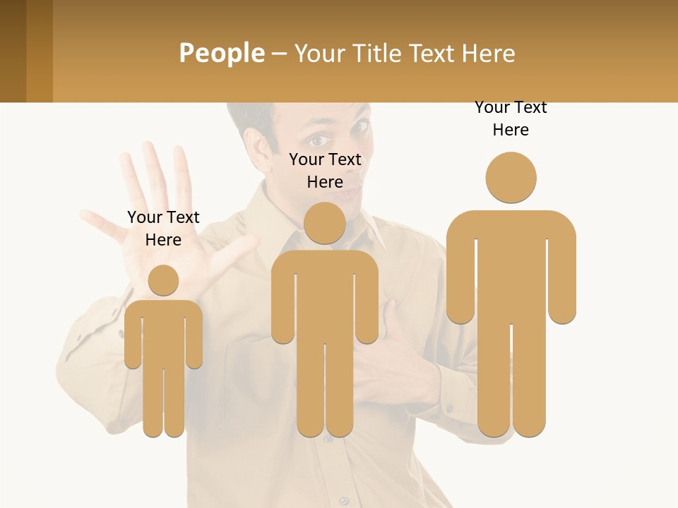 A Man Making A Stop Sign With His Hands PowerPoint Template