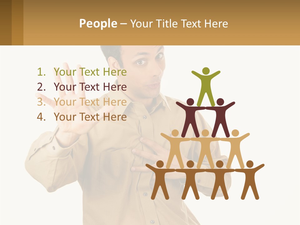 A Man Making A Stop Sign With His Hands PowerPoint Template