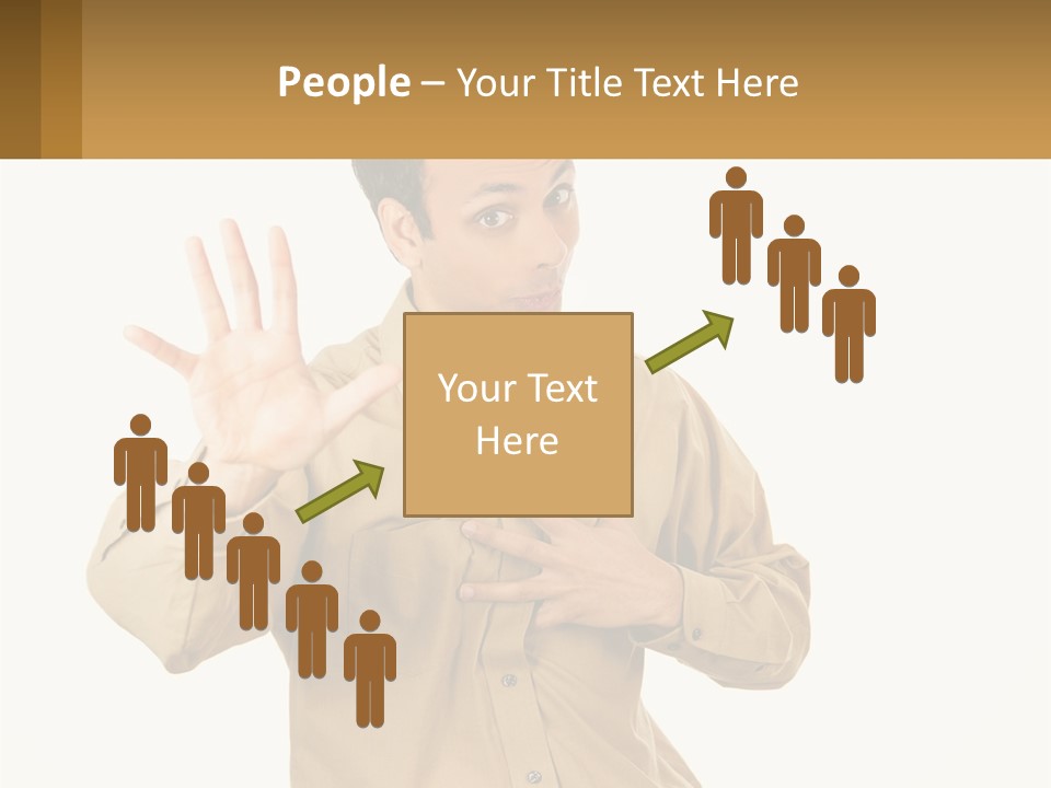 A Man Making A Stop Sign With His Hands PowerPoint Template