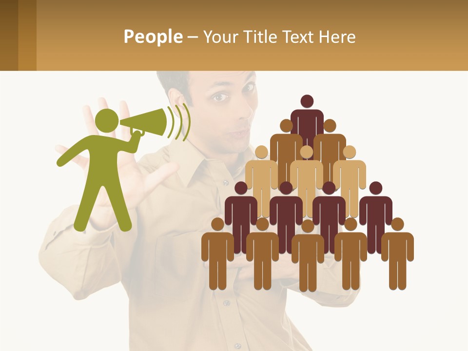 A Man Making A Stop Sign With His Hands PowerPoint Template