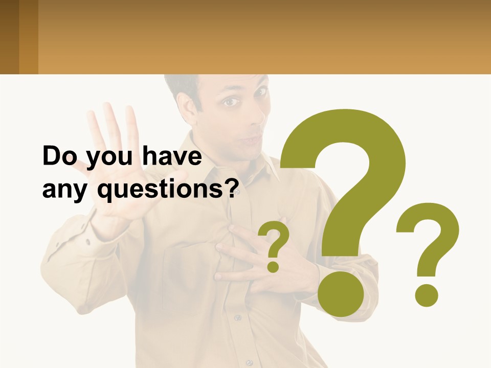 A Man Making A Stop Sign With His Hands PowerPoint Template