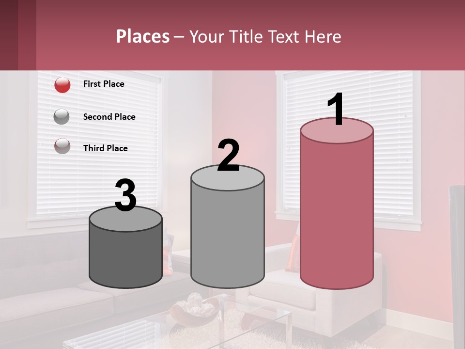 A Living Room Filled With Furniture And Windows PowerPoint Template