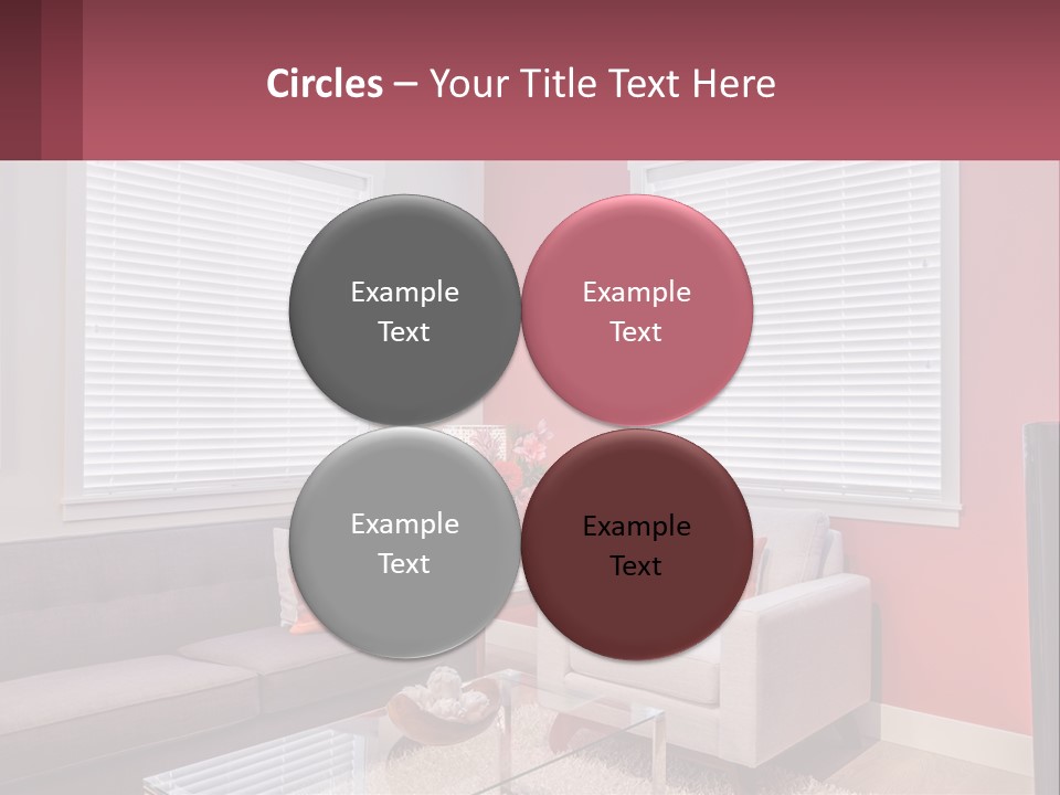 A Living Room Filled With Furniture And Windows PowerPoint Template