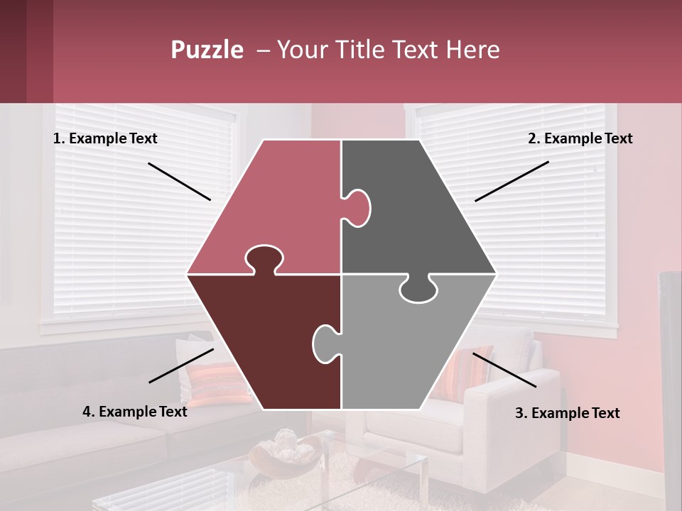 A Living Room Filled With Furniture And Windows PowerPoint Template