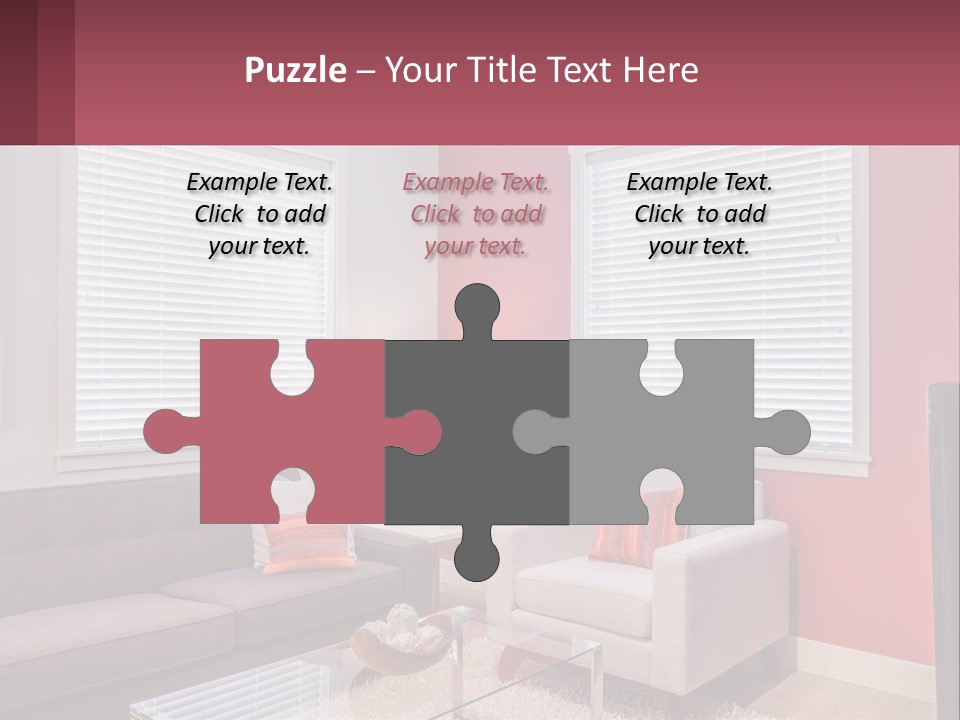 A Living Room Filled With Furniture And Windows PowerPoint Template