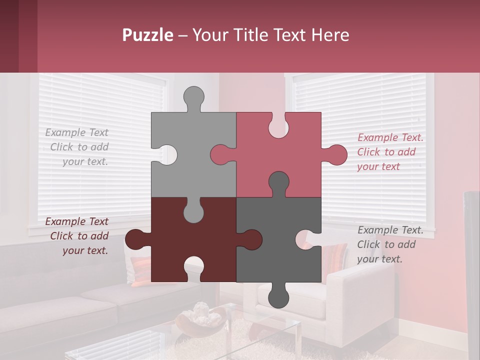 A Living Room Filled With Furniture And Windows PowerPoint Template