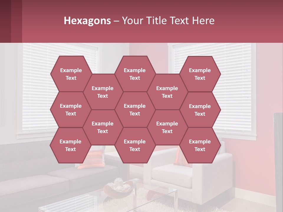 A Living Room Filled With Furniture And Windows PowerPoint Template