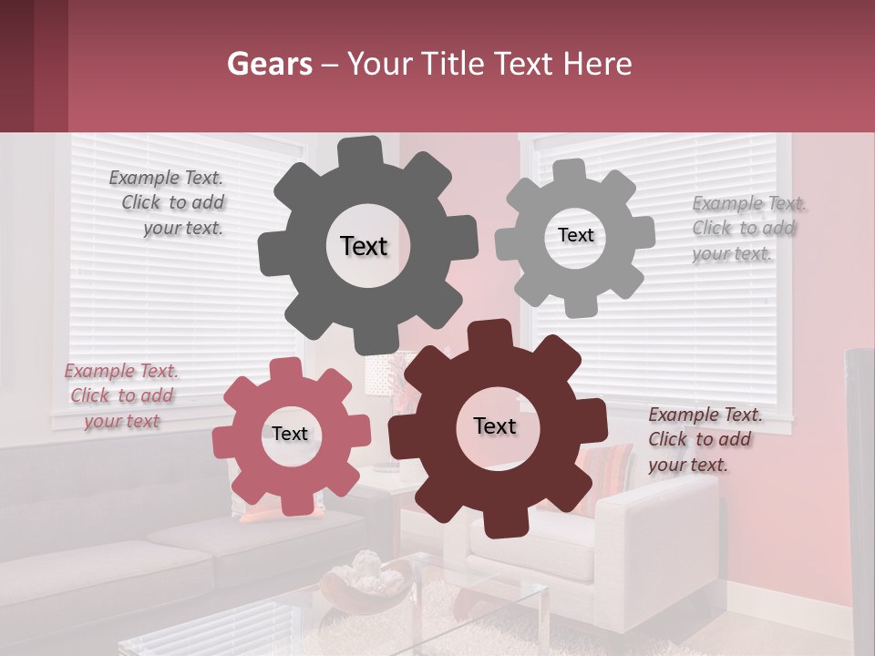 A Living Room Filled With Furniture And Windows PowerPoint Template