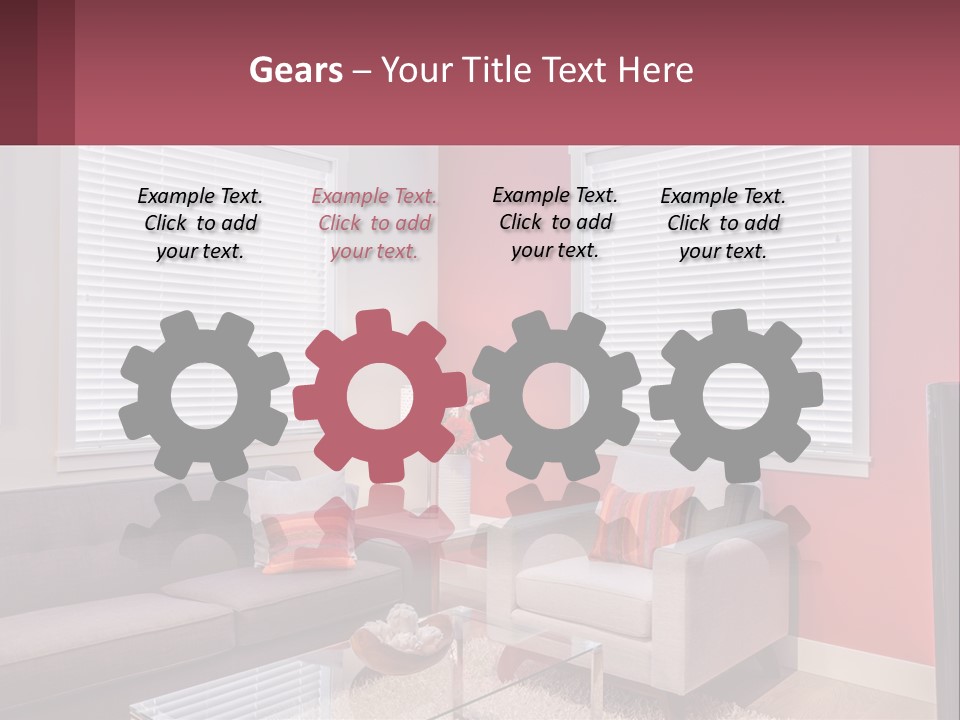 A Living Room Filled With Furniture And Windows PowerPoint Template