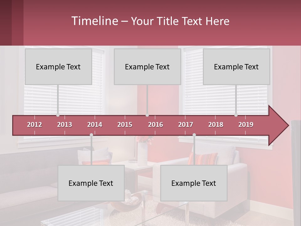 A Living Room Filled With Furniture And Windows PowerPoint Template