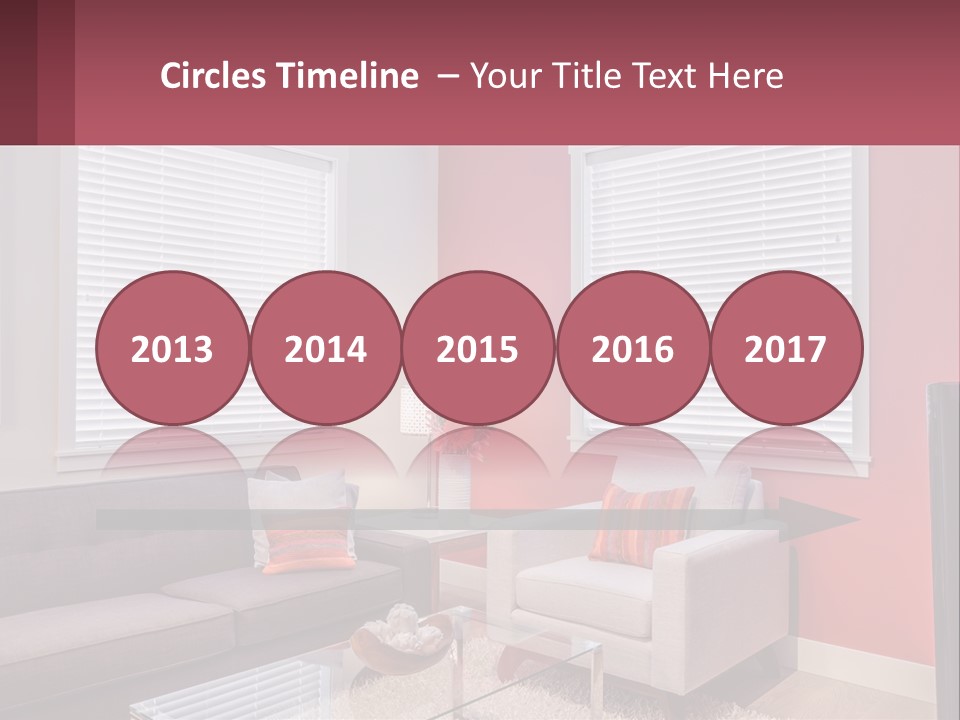 A Living Room Filled With Furniture And Windows PowerPoint Template