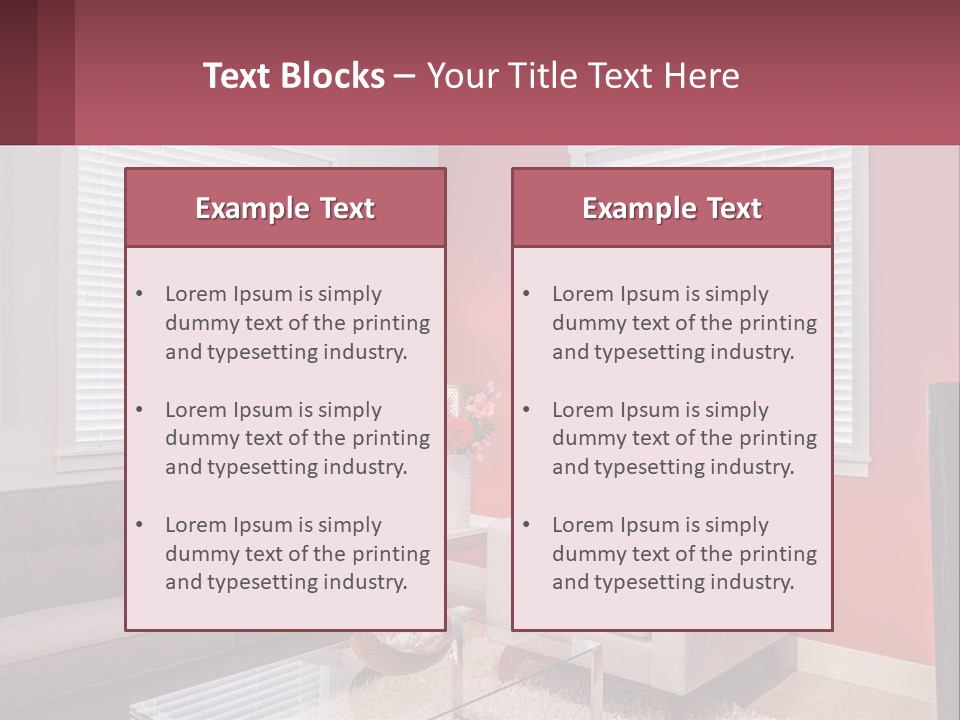 A Living Room Filled With Furniture And Windows PowerPoint Template