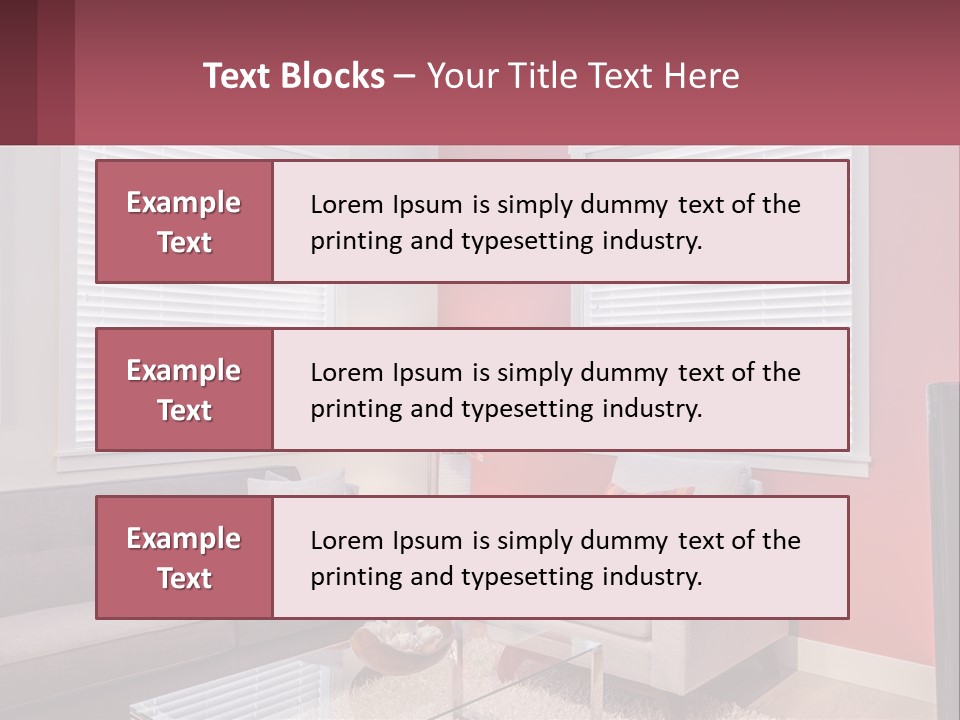 A Living Room Filled With Furniture And Windows PowerPoint Template