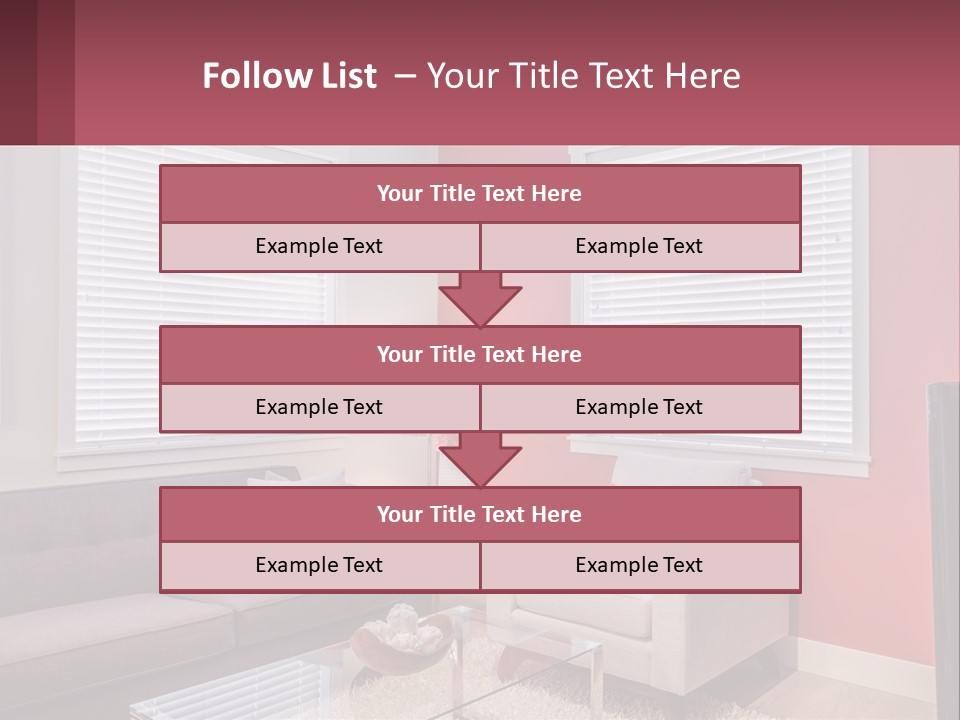 A Living Room Filled With Furniture And Windows PowerPoint Template