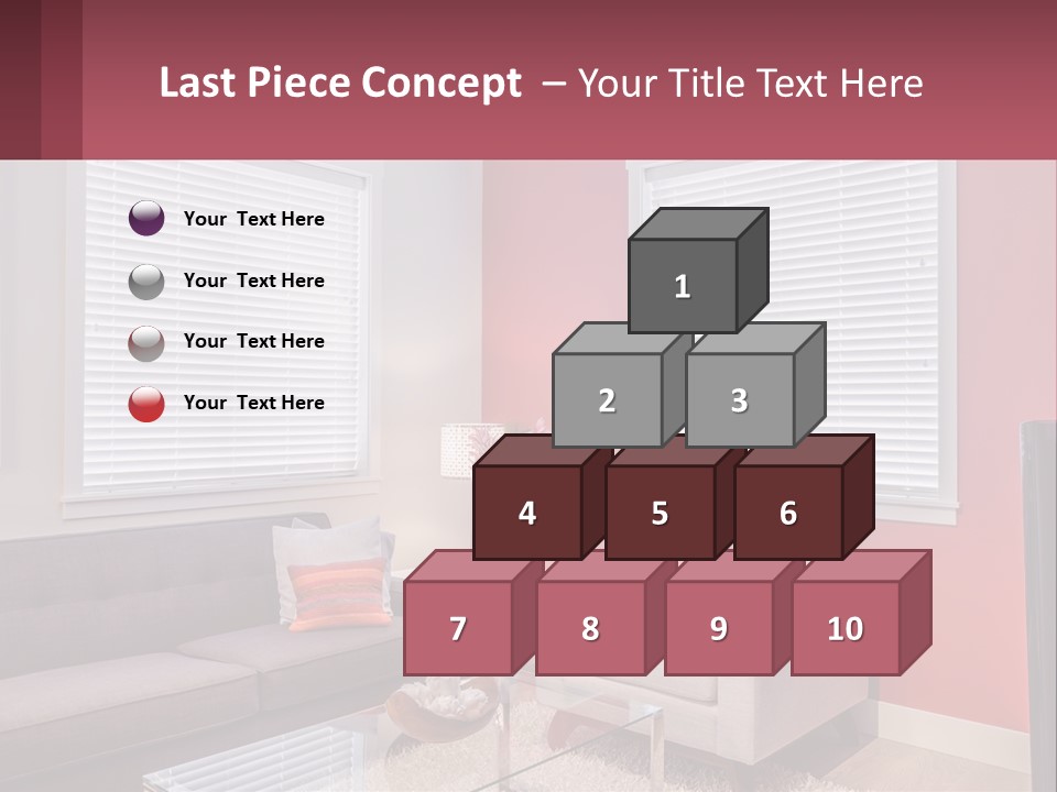 A Living Room Filled With Furniture And Windows PowerPoint Template