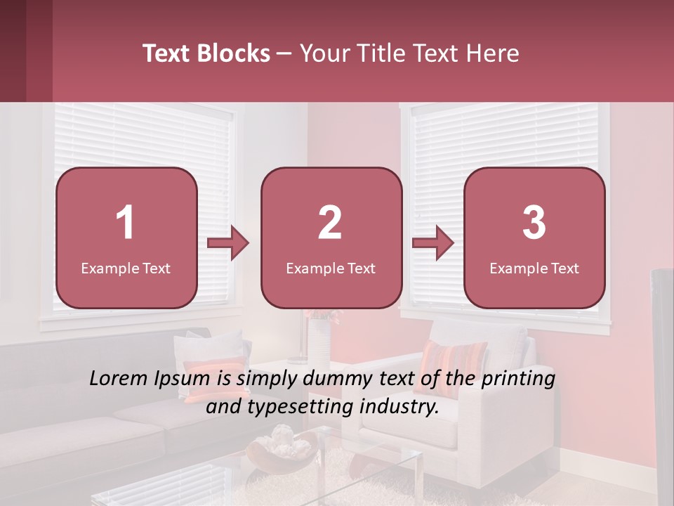 A Living Room Filled With Furniture And Windows PowerPoint Template