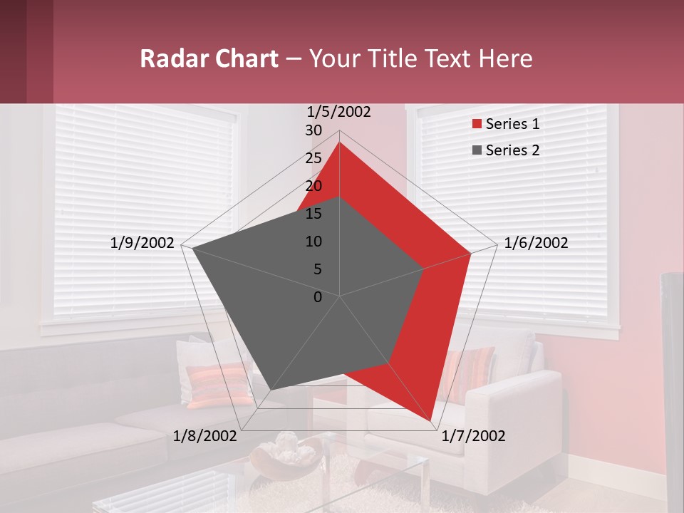A Living Room Filled With Furniture And Windows PowerPoint Template