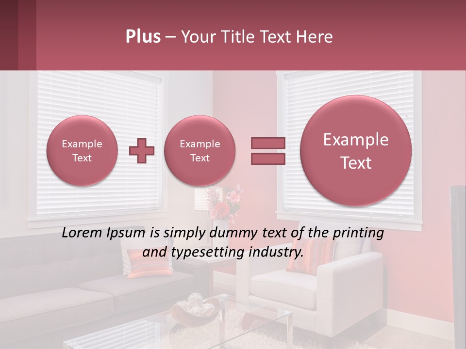 A Living Room Filled With Furniture And Windows PowerPoint Template