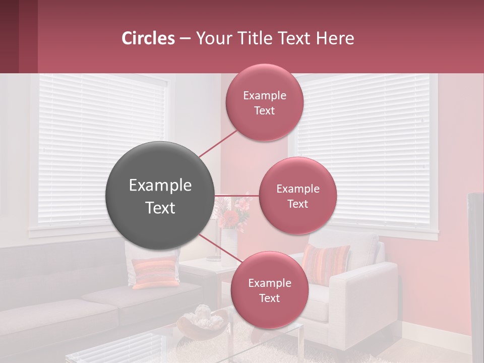 A Living Room Filled With Furniture And Windows PowerPoint Template