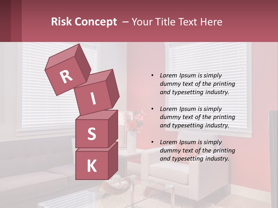 A Living Room Filled With Furniture And Windows PowerPoint Template