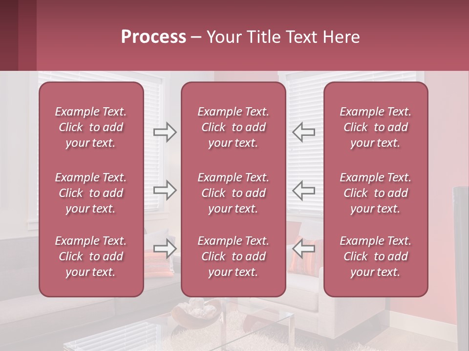 A Living Room Filled With Furniture And Windows PowerPoint Template