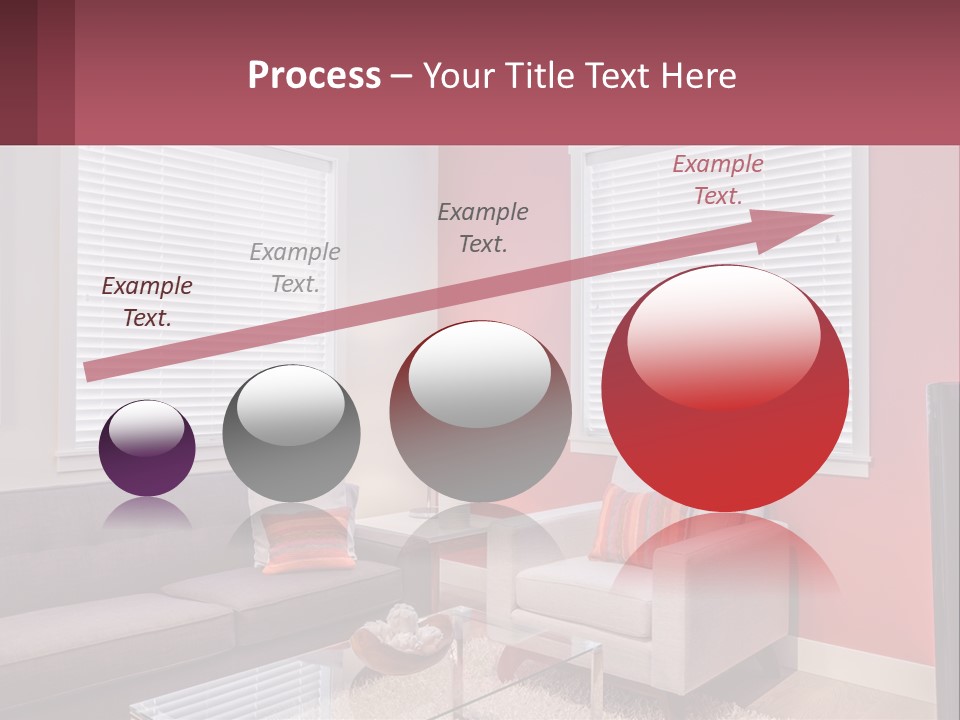 A Living Room Filled With Furniture And Windows PowerPoint Template