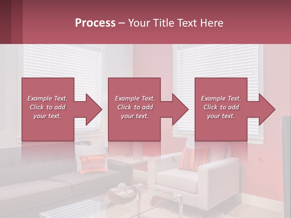 A Living Room Filled With Furniture And Windows PowerPoint Template