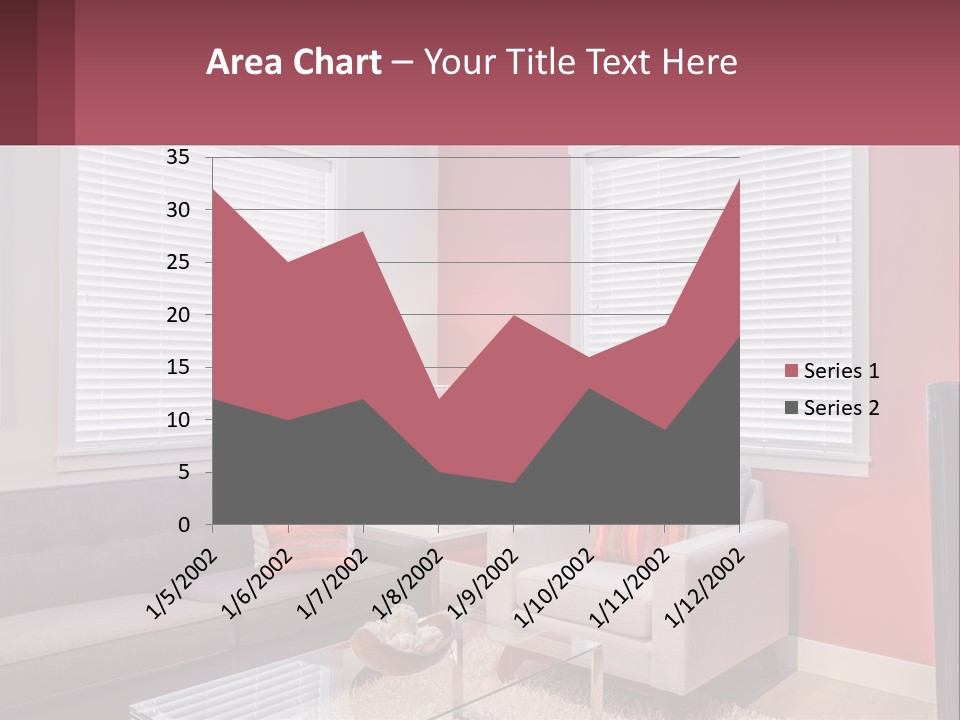 A Living Room Filled With Furniture And Windows PowerPoint Template