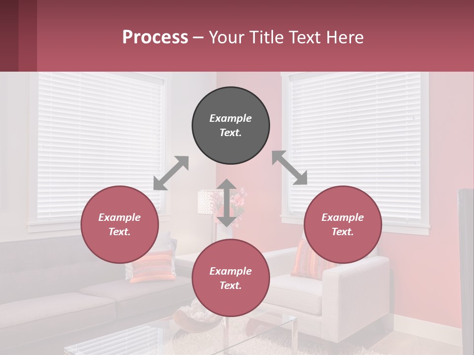 A Living Room Filled With Furniture And Windows PowerPoint Template
