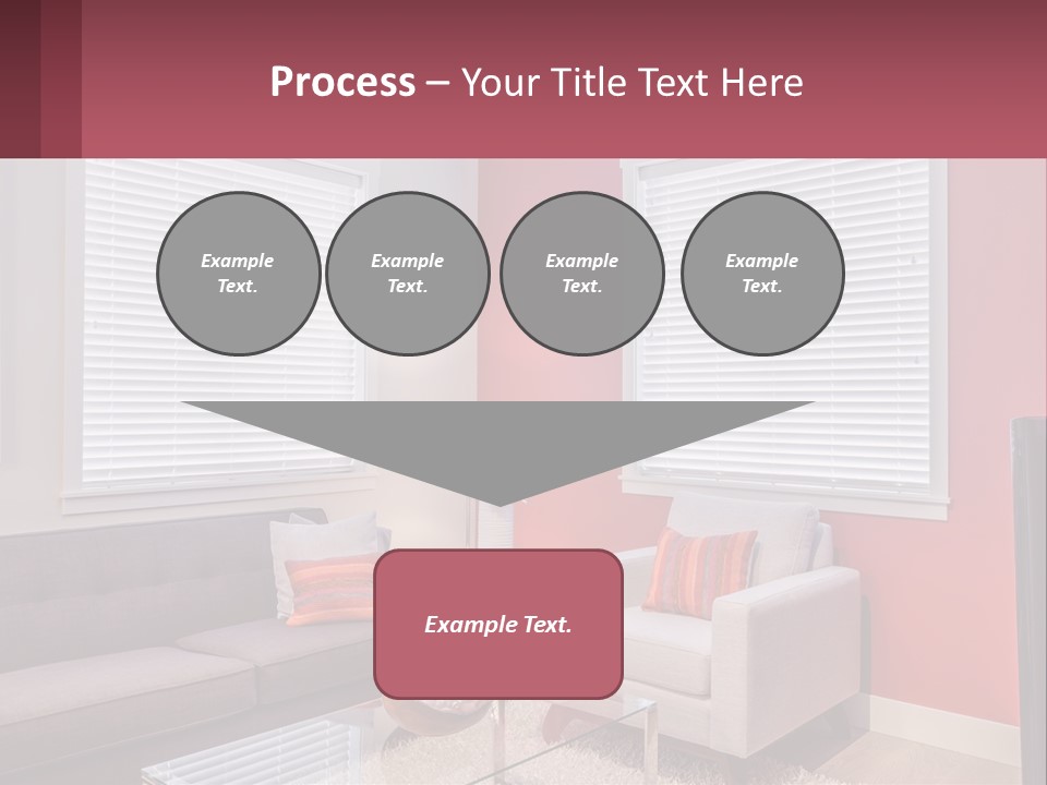 A Living Room Filled With Furniture And Windows PowerPoint Template